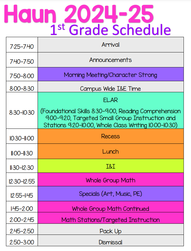 schedule